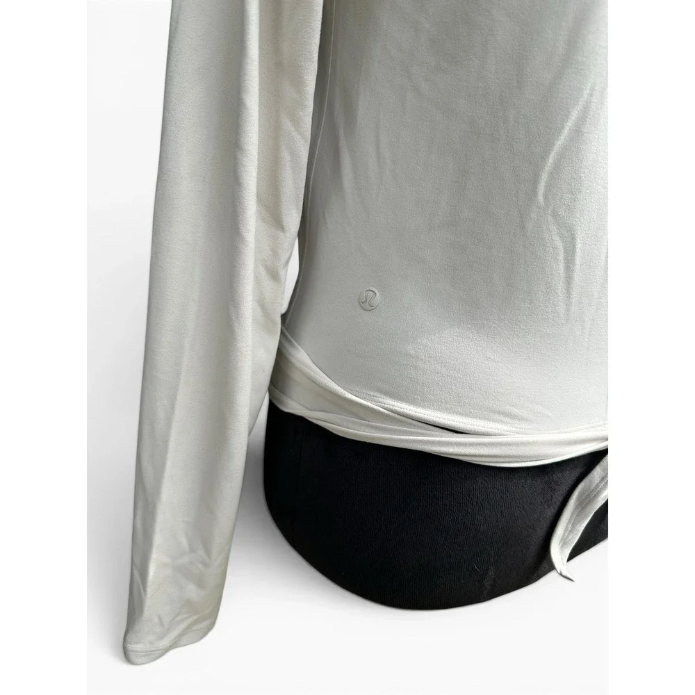 LULULEMON Time to Restore Nulu Long Sleeve Shirt White Opal Athletic Gym Run 6